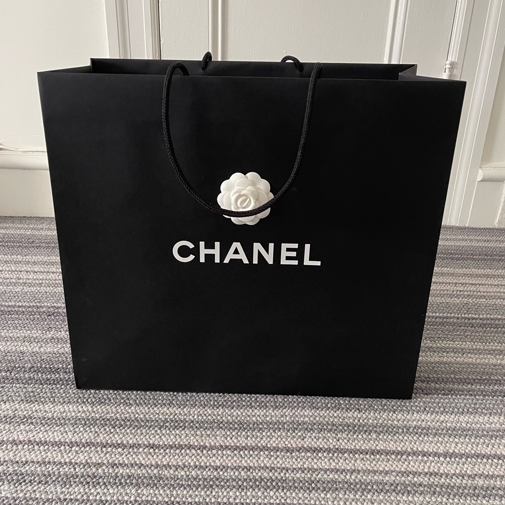 CHANEL Shopping Bag with Camellia Flower - Extra Large Size - Authentic